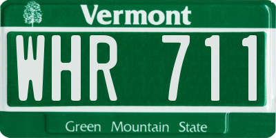 VT license plate WHR711