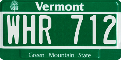 VT license plate WHR712