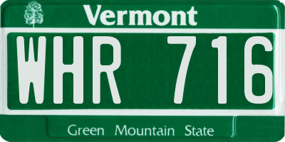 VT license plate WHR716