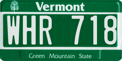 VT license plate WHR718