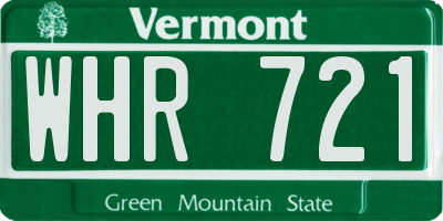 VT license plate WHR721