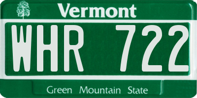 VT license plate WHR722