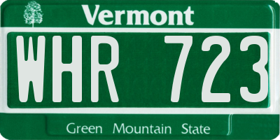 VT license plate WHR723