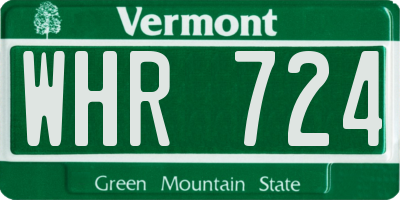 VT license plate WHR724