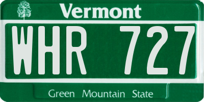 VT license plate WHR727