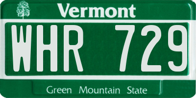 VT license plate WHR729