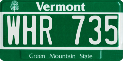 VT license plate WHR735