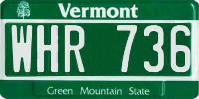 VT license plate WHR736