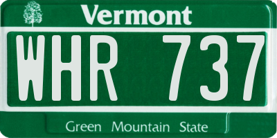 VT license plate WHR737