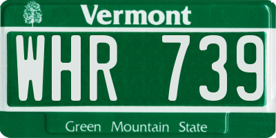 VT license plate WHR739