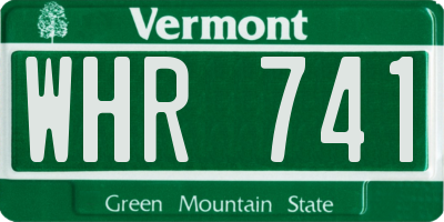 VT license plate WHR741