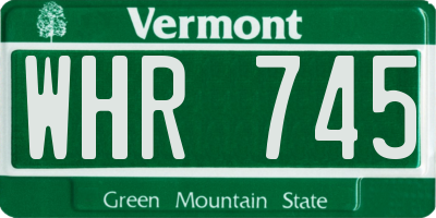 VT license plate WHR745