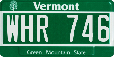 VT license plate WHR746