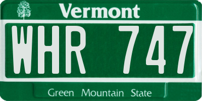 VT license plate WHR747