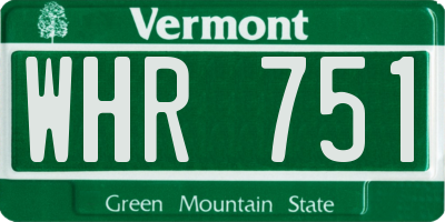 VT license plate WHR751