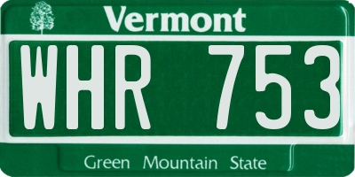 VT license plate WHR753