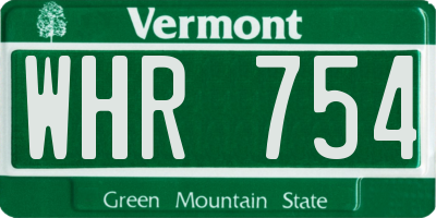 VT license plate WHR754
