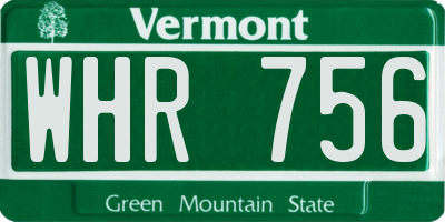 VT license plate WHR756