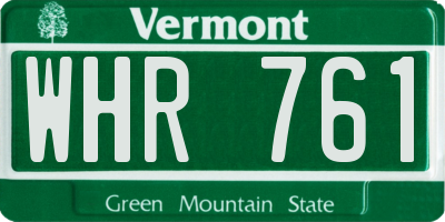 VT license plate WHR761