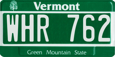 VT license plate WHR762