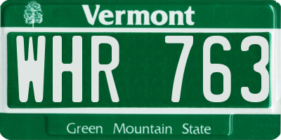 VT license plate WHR763