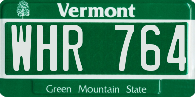 VT license plate WHR764