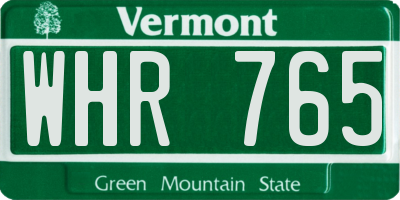 VT license plate WHR765