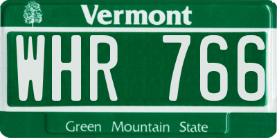 VT license plate WHR766