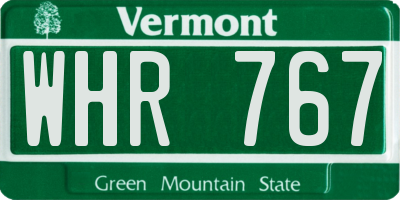 VT license plate WHR767