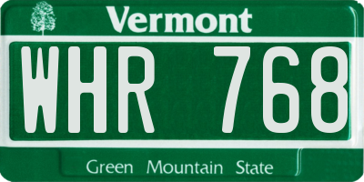 VT license plate WHR768