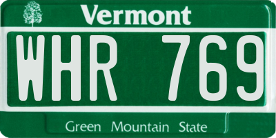 VT license plate WHR769
