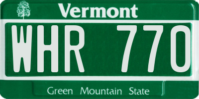 VT license plate WHR770