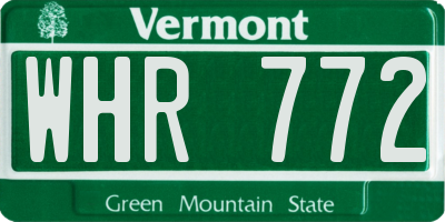 VT license plate WHR772