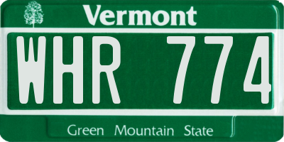 VT license plate WHR774
