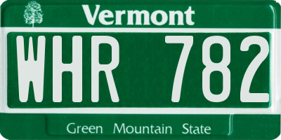 VT license plate WHR782