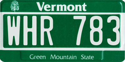 VT license plate WHR783