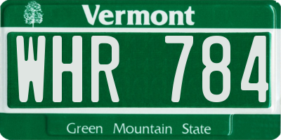 VT license plate WHR784