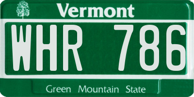 VT license plate WHR786