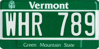 VT license plate WHR789