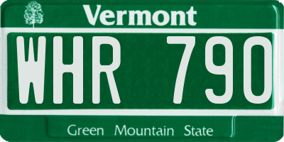 VT license plate WHR790