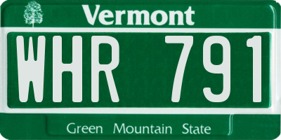 VT license plate WHR791