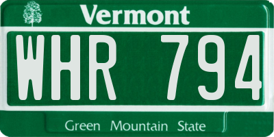 VT license plate WHR794