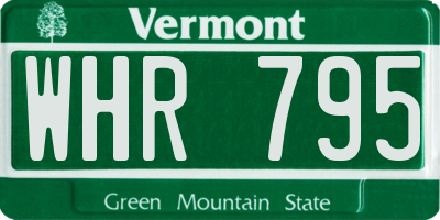 VT license plate WHR795