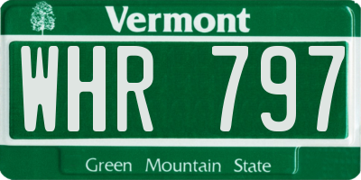 VT license plate WHR797