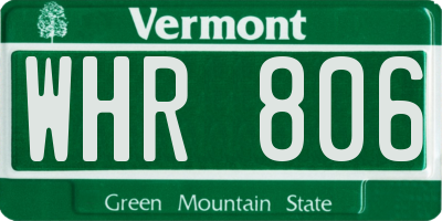 VT license plate WHR806