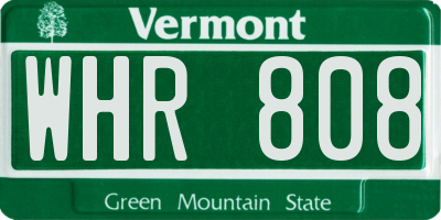 VT license plate WHR808