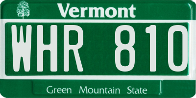 VT license plate WHR810