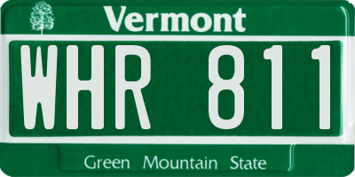 VT license plate WHR811