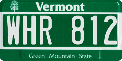 VT license plate WHR812