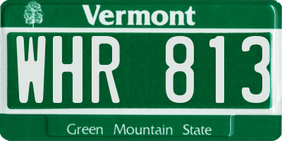 VT license plate WHR813